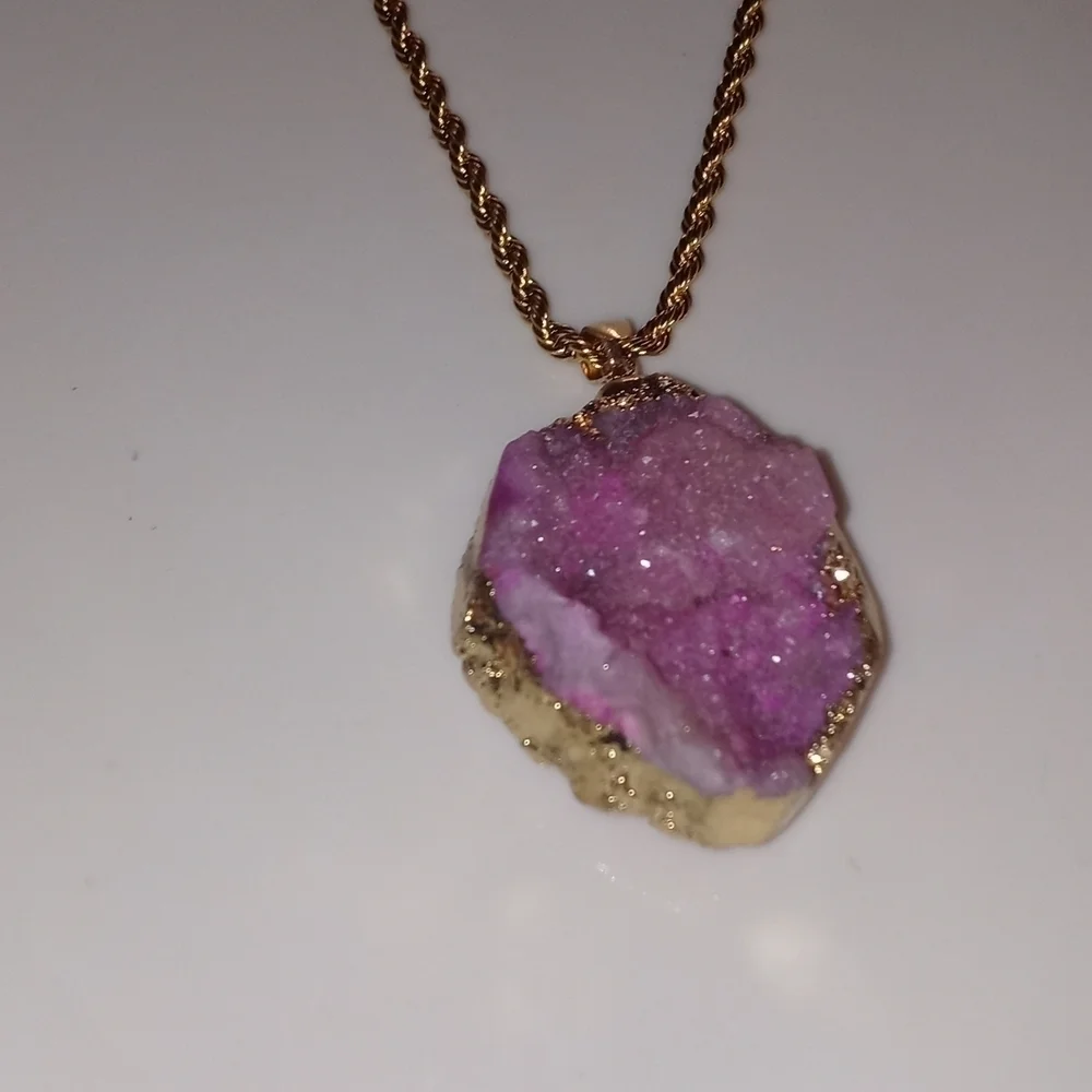 Necklace set pink stone earring Set